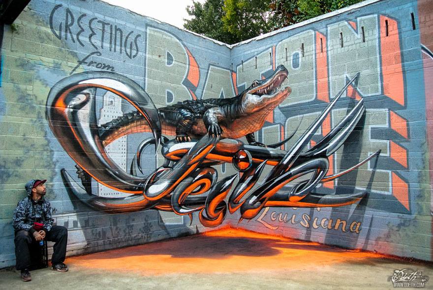 Street Artist Creates Stunning 3D Graffiti
