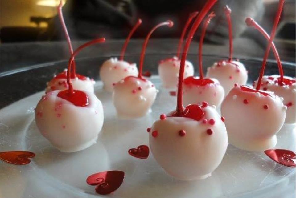 cherry dipped in white chocolate