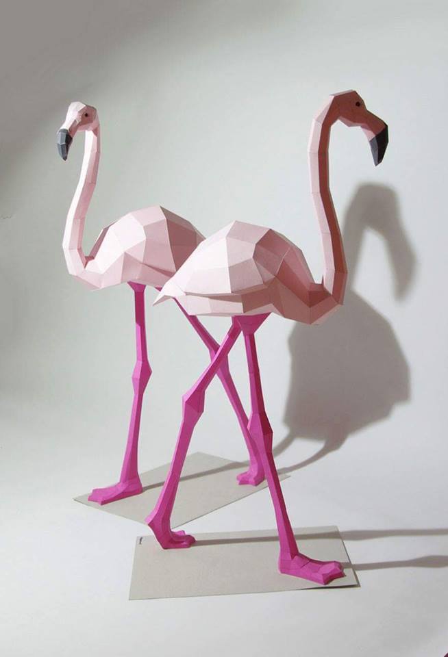 Geometric paper animal sculptures2