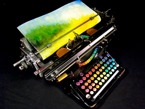 typewriter painting