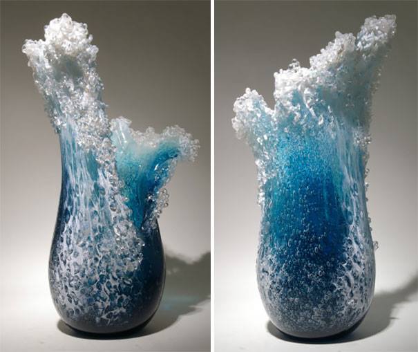 Ocean Wave Vases By Hawaiian Artist2